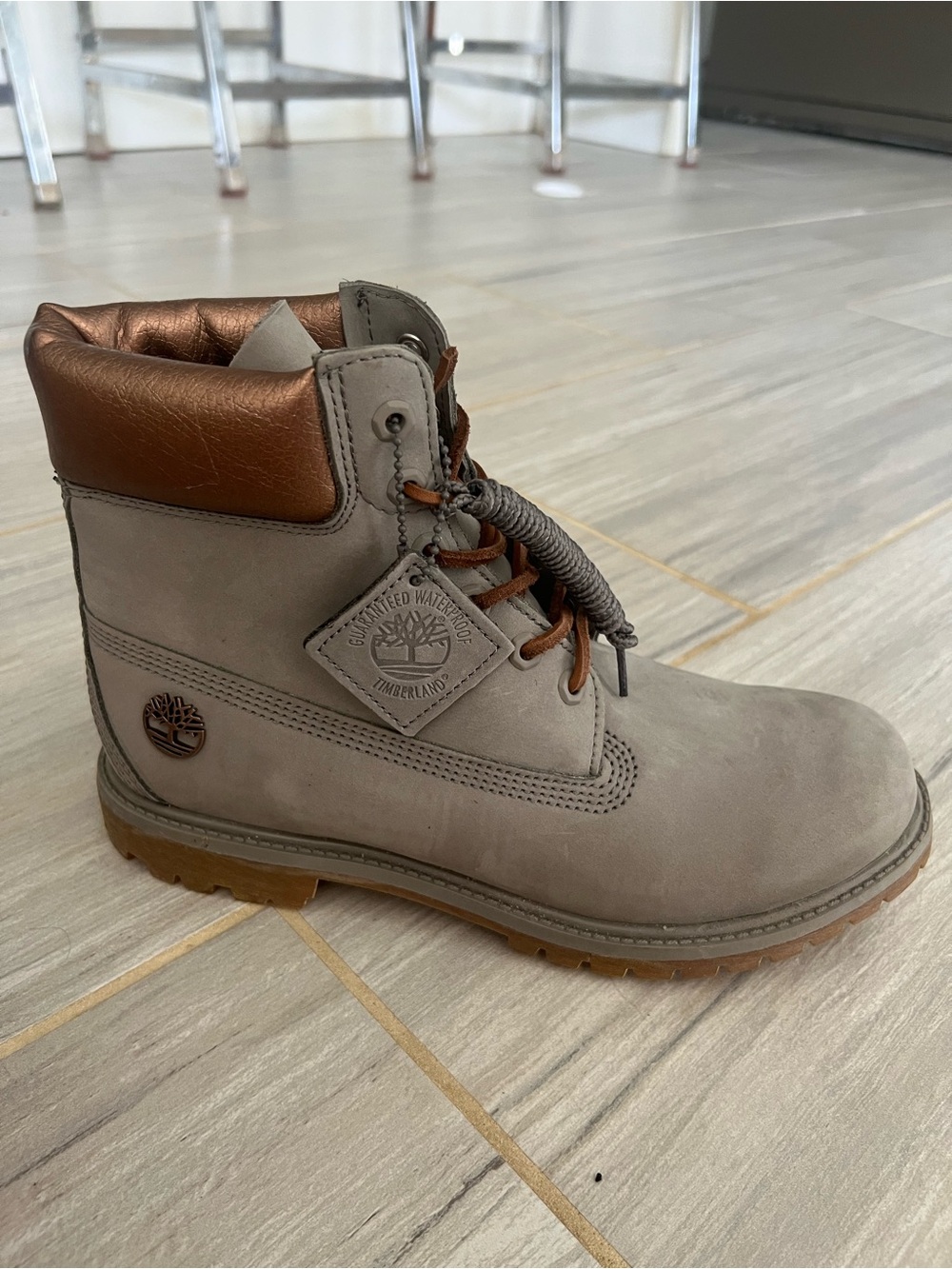 Timberland grey and copper boots